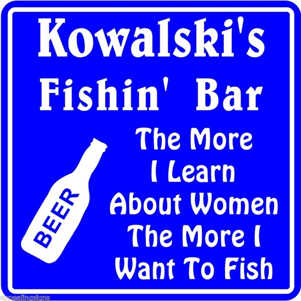 Custom Fishing Sign #12 - Personalized Beer Bar Decor for Fisherman - Handmade in USA-image