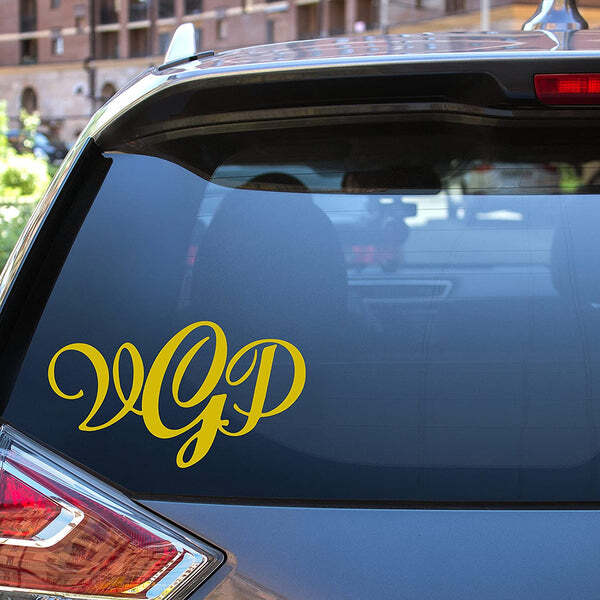 Custom Monogram Car Decal with Initials VWAQ - CVD2-image