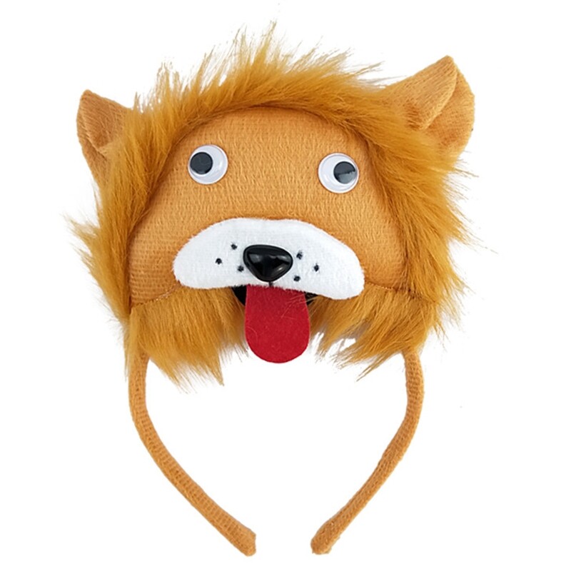 Plush Lion Mane Hoop Headdress Headband Costume Hair Accessory for Women and Girls