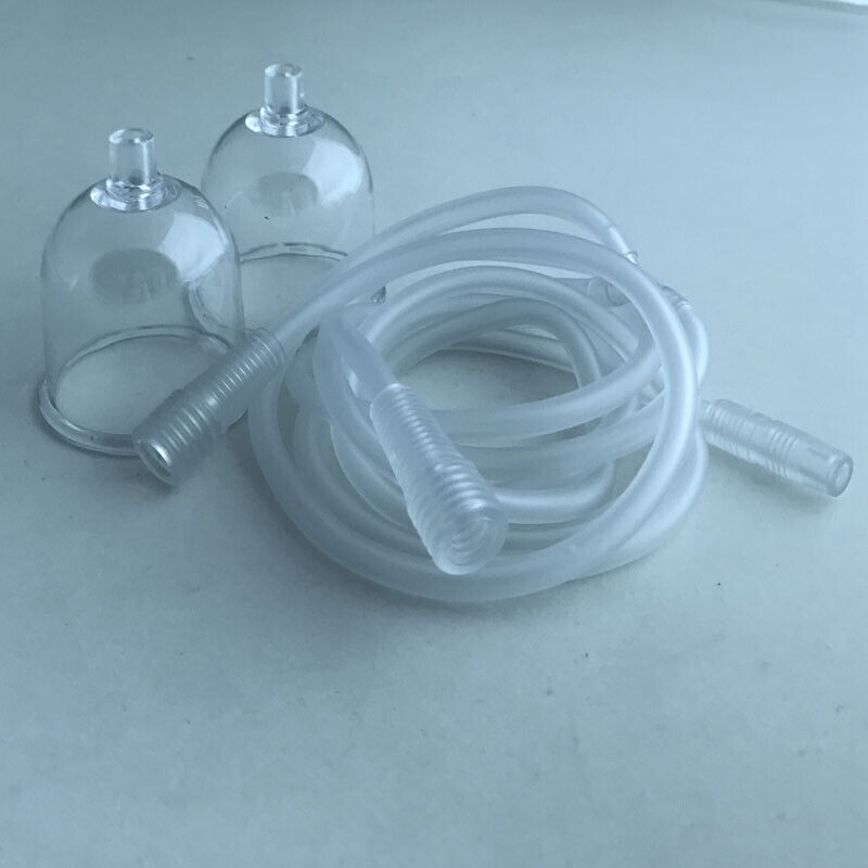 1Pair 4.5 cm Vacuum Cupping Cups Replacement With Pipe For Vacuum Spray Machine