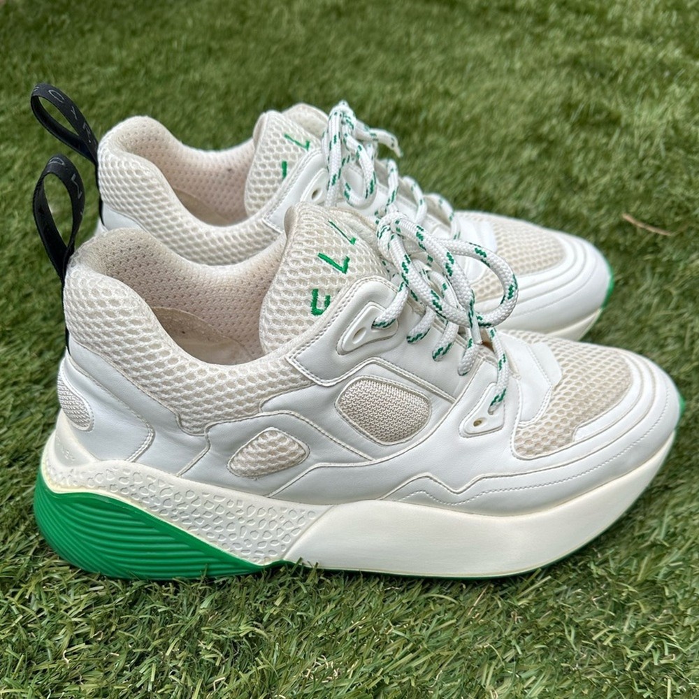 Stella McCartney Eclipse Super Chunky Retro Y2K Sports Sneaker White Green 41 EU