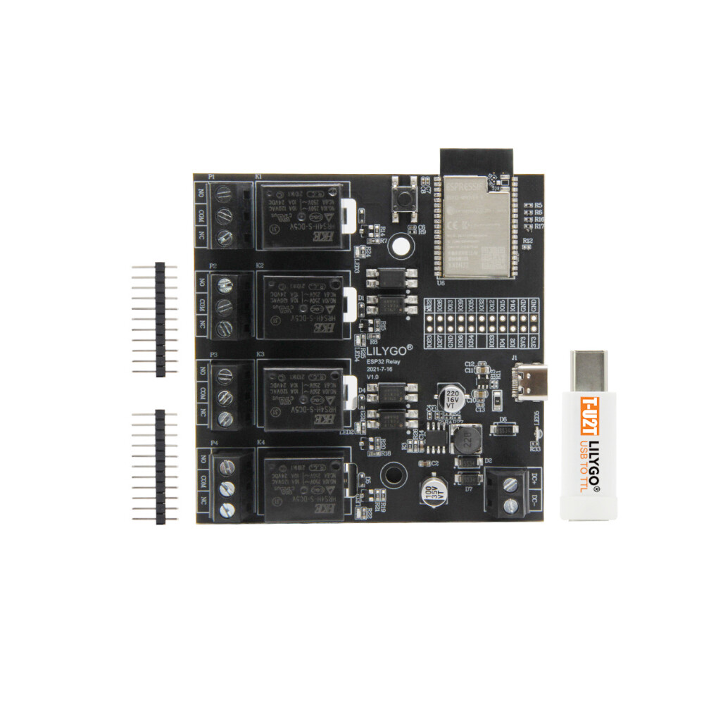 T-Relay ESP32 Chip DC5V 4-Groups Relay 4MB Flash IoT Relay Suport WiFi Bluetooth-image