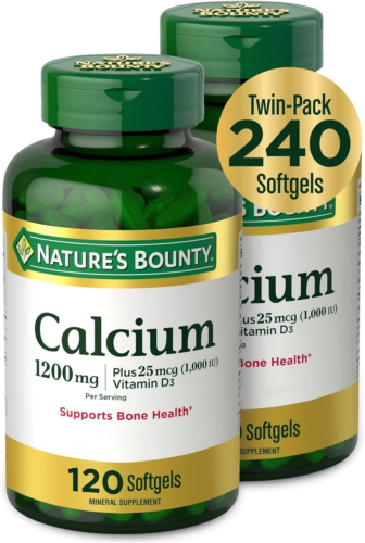 Nature's Bounty Calcium Plus 1000 IU Vitamin D3, Immune 120 Count (Pack of 2)