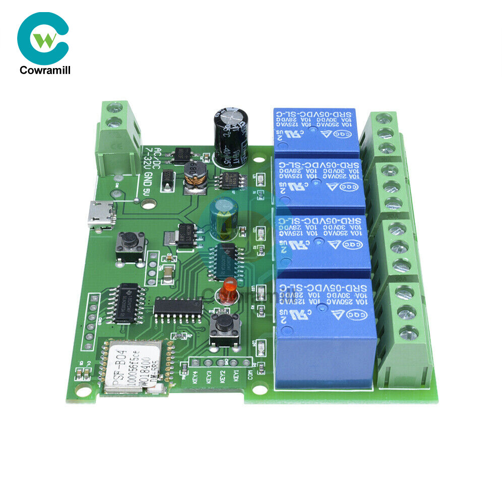 DC5-32V 4 Channel WiFi Wireless Delay Relay Switch APP Remote Control Module