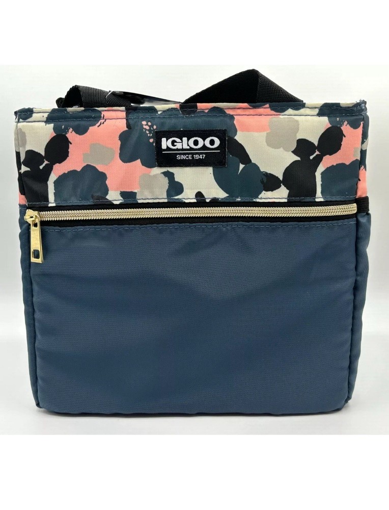 Insulated Igloo Mini City 9 Can Cooler in Blue Pink Floral