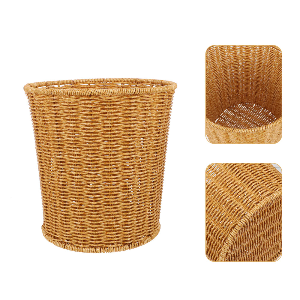 Food Wicker Plant Basket Imitation Rattan Storage Bucket Practical