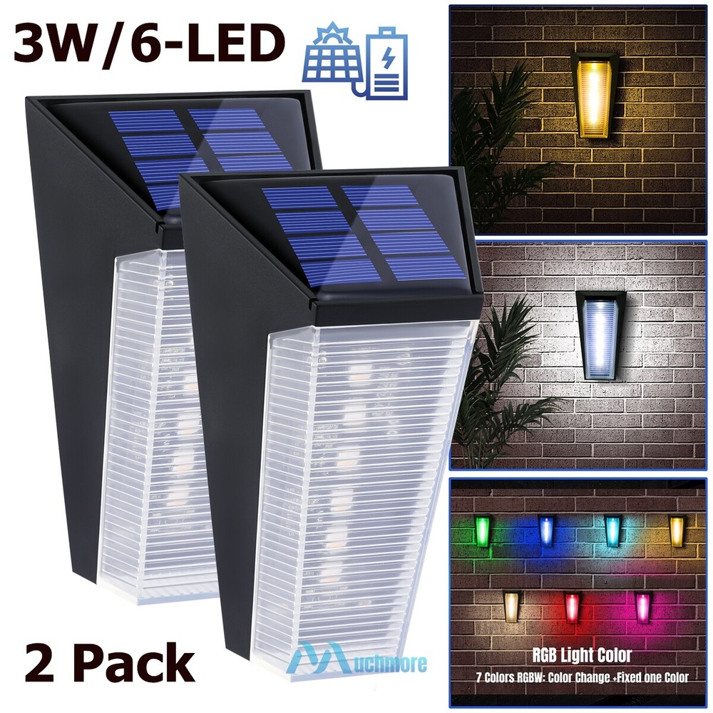 2x Solar LED Deck Lights Path Garden Patio Pathway Stair Step Fence Lamp Outdoor