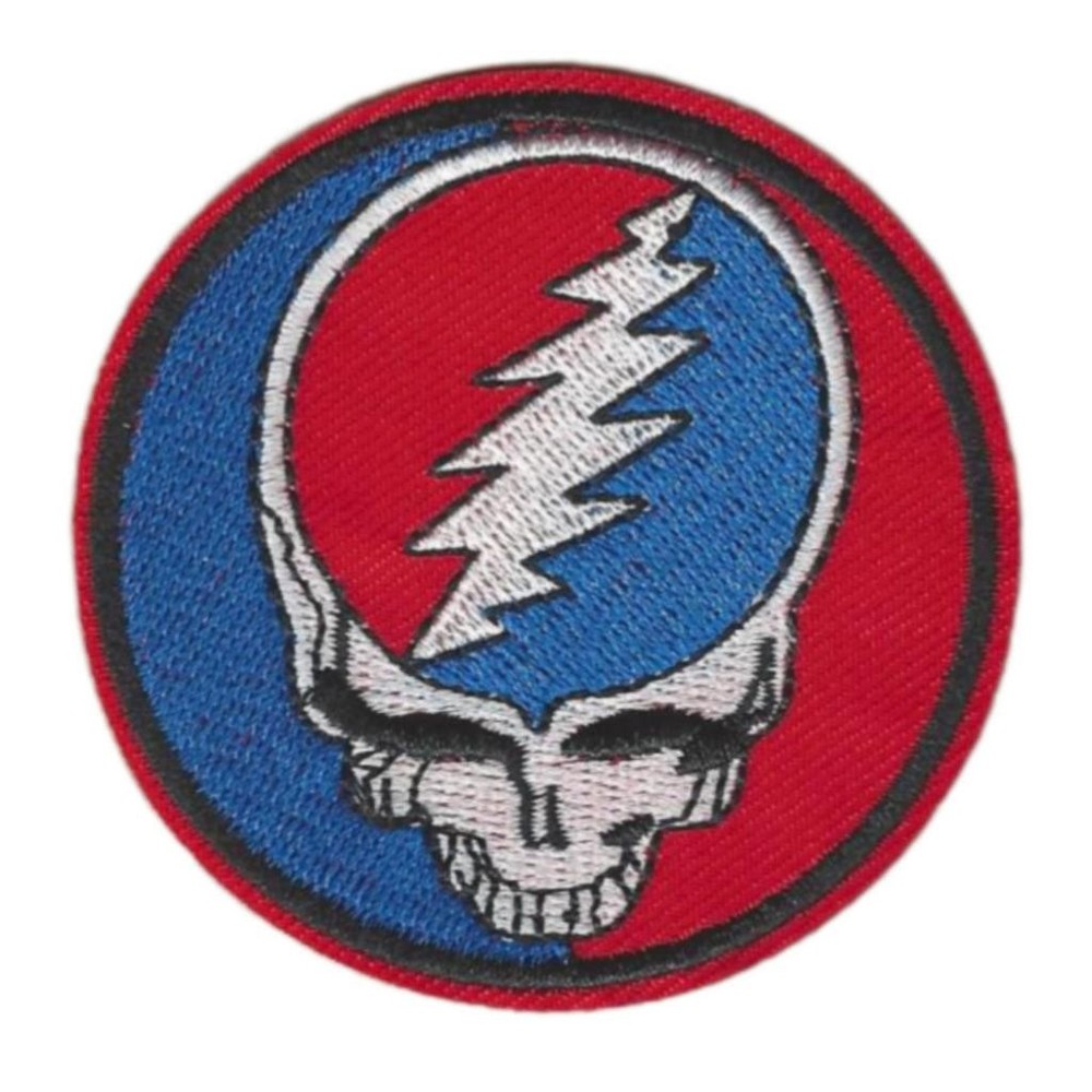 Grateful Dead Iron On Embroidered Skull Patch 2.8