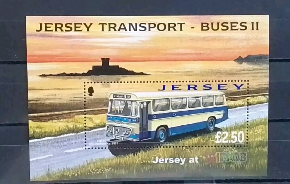 V606 - Jersey 2008 'Jersey Transport, Buses II', £2.50 Mini Sheet MNH