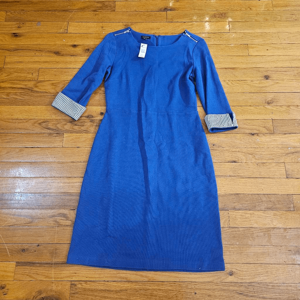 Talbots Sweater Dress Womens XS Blue Sheath Knit New $119