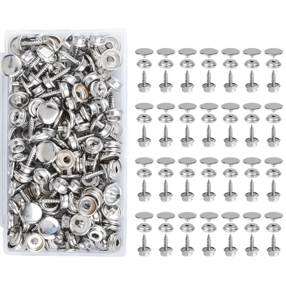 50-Piece Stainless Steel Marine Snap Fastener Kit for Boat Canvas Covers