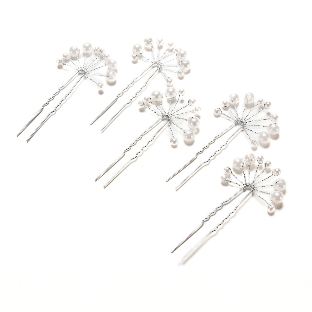 Crystal Diamante Pearl Flower Bridal Wedding Prom Hair Pins Cl-*i~