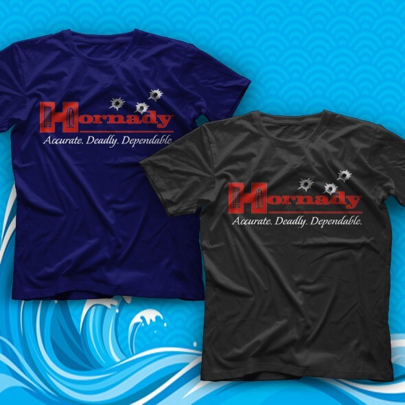 Military Police Guns Ammunition Hornady Logo Front Tee Army T-Shirt Gift Black