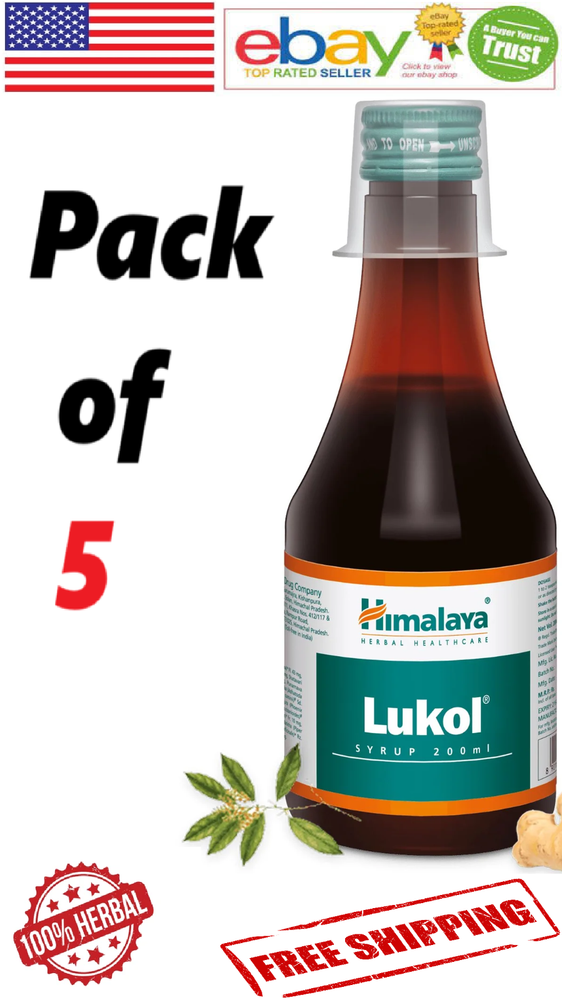 5x Himalaya Lukol Syrup For women Wellness 100% Natural 200ml. Each (Free Ship)