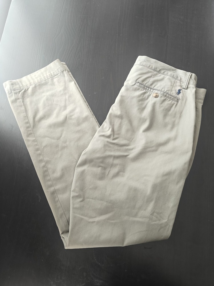 Polo Ralph Lauren Pants Mens 34x34 Grey Chino Classic Stretch Straight Fit