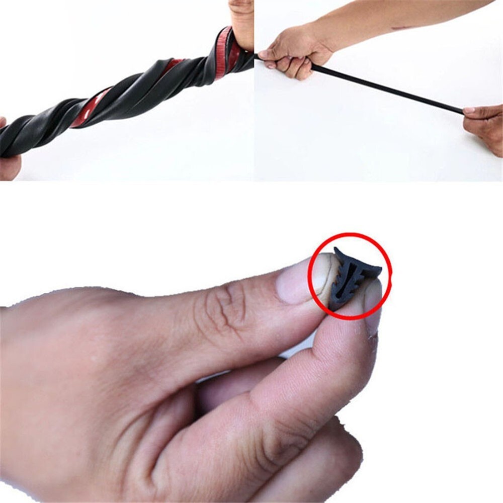 1.6M U-Type Auto Rubber Sound Seal Strip for Dashboard Edge Decoration