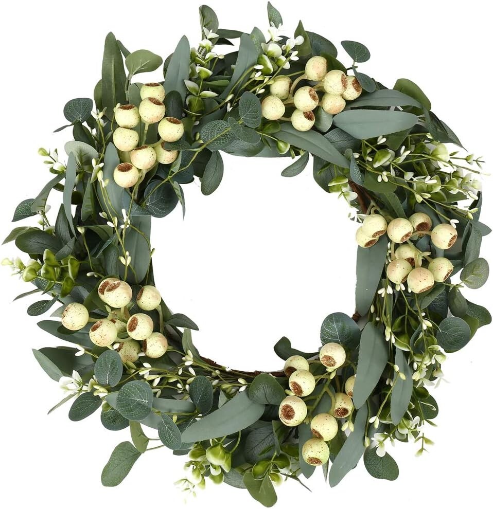 20 Inch Spring Eucalyptus Wreaths for Front Door Greenery Wreath for Front Door