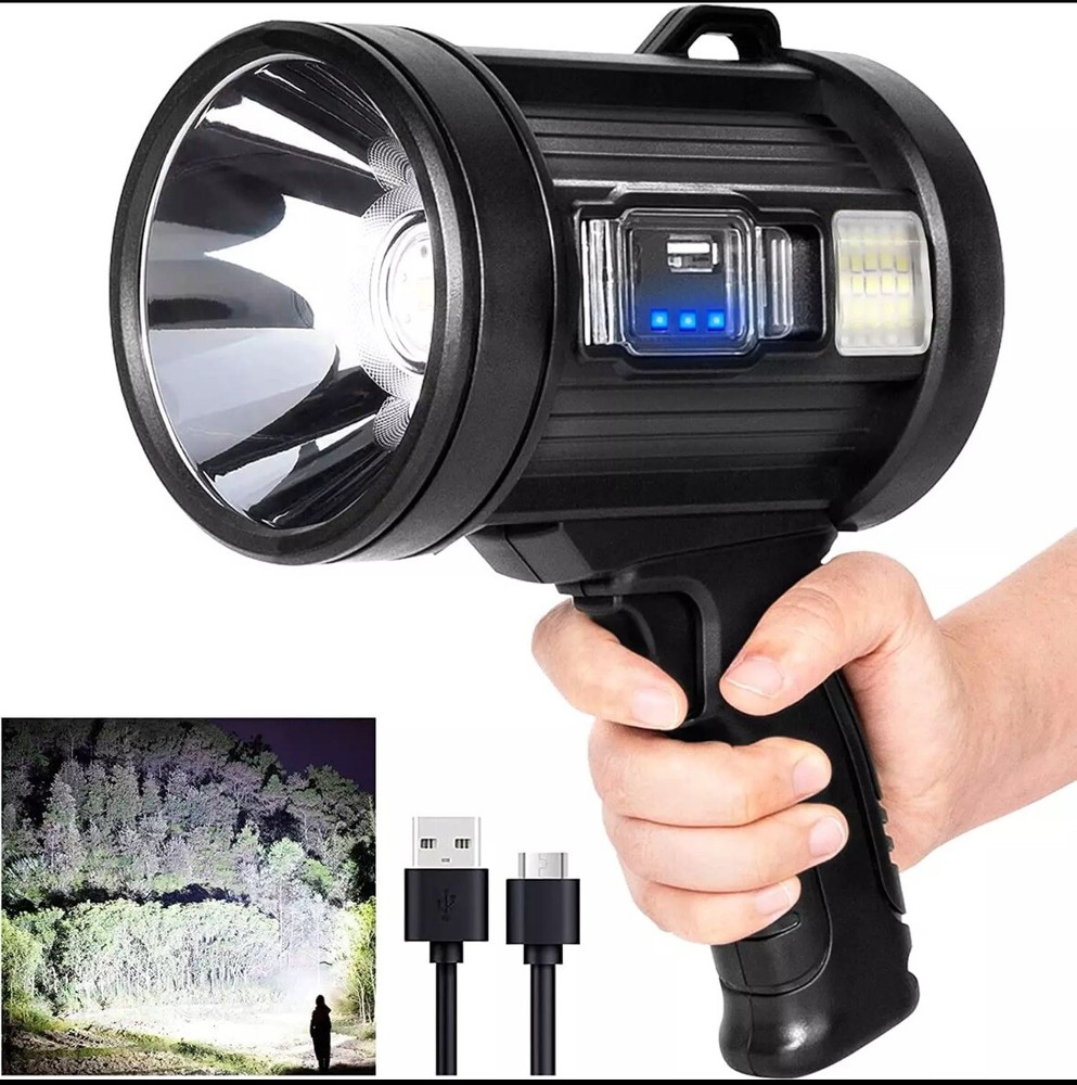 MIXILIN Rechargeable Spotlight, 1000,000 Lumens Handheld Hunting Flashlight Led