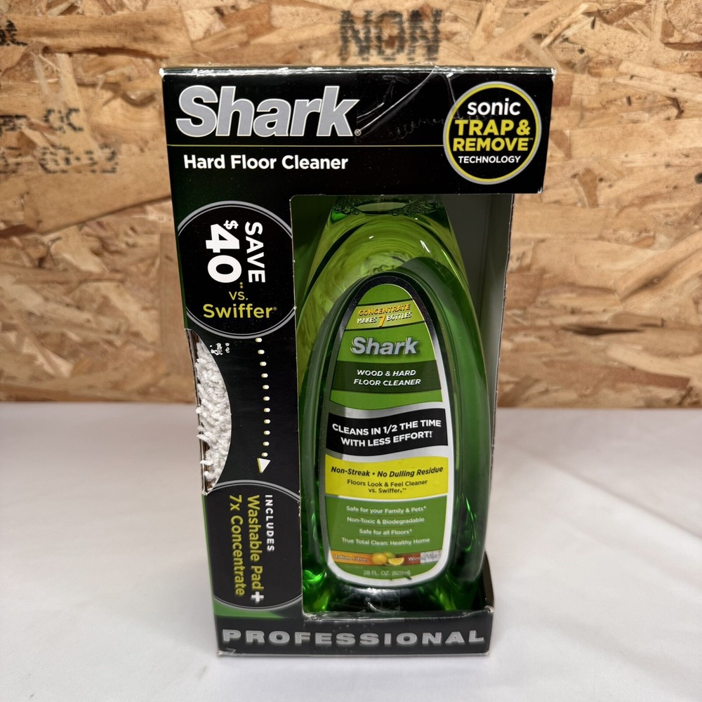 Shark Wood & Hard Floor Cleaner Concentrate & Microfiber Pad Sonic Duo 28 oz NIB