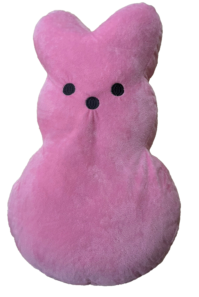 Peeps Plush Candy Pink 18” Bunny Rabbit Easter Pillow Stuff Marshmallow Plushie