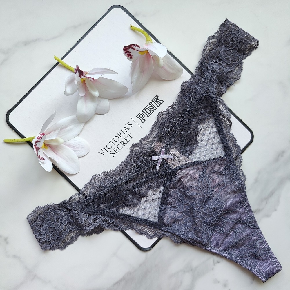 Victoria's Secret Dream Angels Lace & Mesh Detail Thong Panty Tornado SZ M/XL