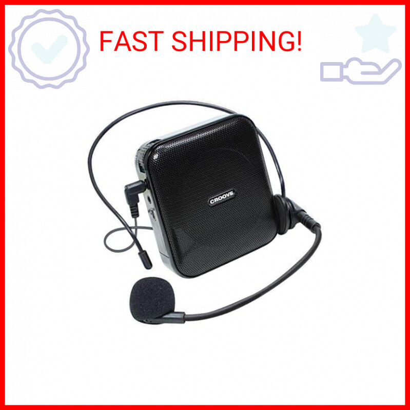 Portable Rechargeable Voice Amplifier with 10 Hrs. Battery Life, Headset Microph