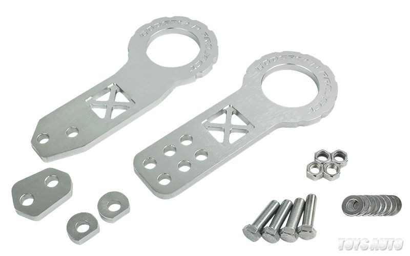 Godspeed CNC 6061 Aluminum Front Rear Tow Hooks Towing Adapter in Silver