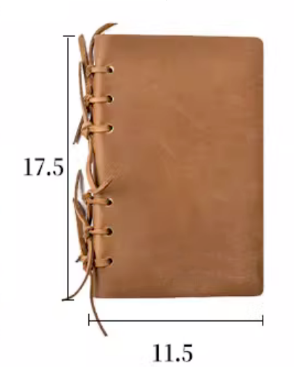 Personalized Brown Leather Loose Leaf Notebook Diary Notepad A319-image