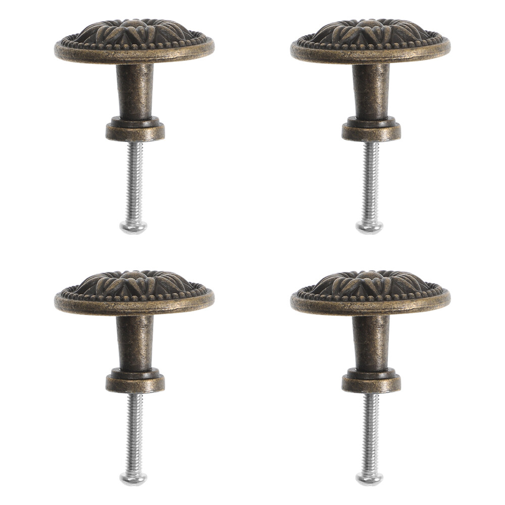4PCS Antique Cabinet Knobs Decorative Drawer Handles Furniture Pulls
