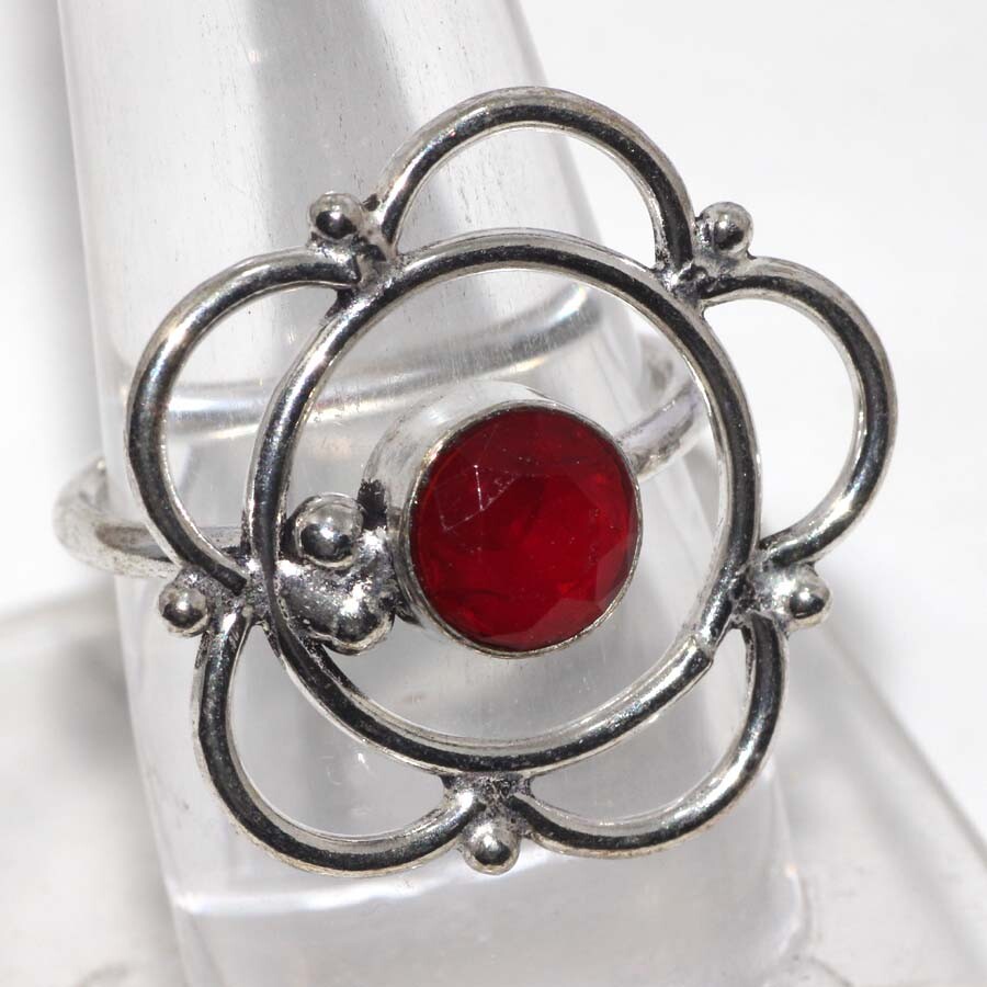 Red Onyx 925 Silver Plated Gemstone Handmade Ring US 9.5 Gifts For GirlFriend JW