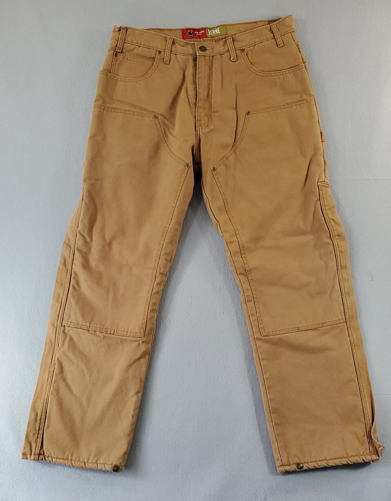 Berne- Insulated Lining Original Dungarees Brown Work Pants W36 L32