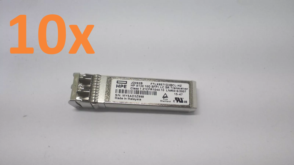 Lot of 10 - HP JD092B X130 10G SFP+ LC SR Transceiver