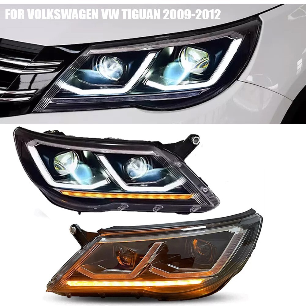 VW Tiguan LED Headlamp 2009-2011 with 12 Projector DRL Sequential Turn Signal