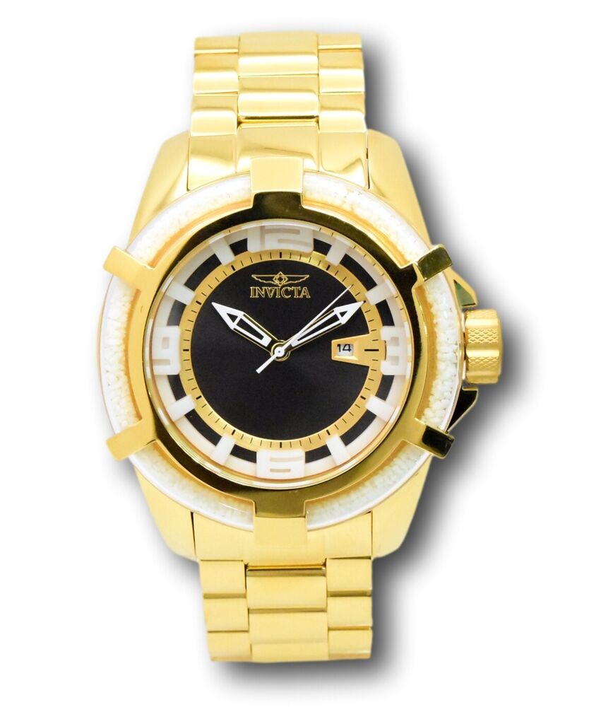 Invicta ThermoGlow Men's 52mm Super LUME GLOW Gold quartz watch 42352 Scratches