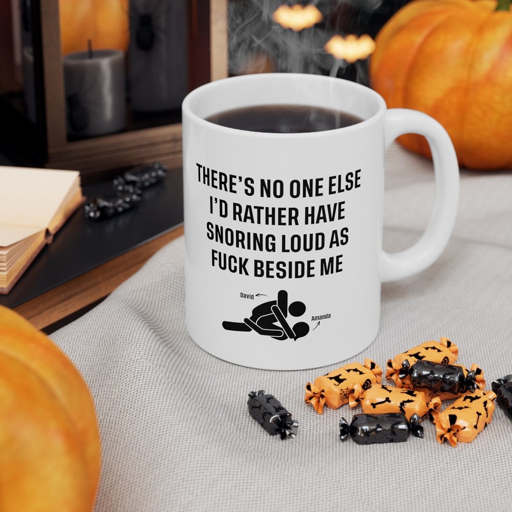 Custom Funny Valentine's Mug for Him - Personalized Snoring Gift