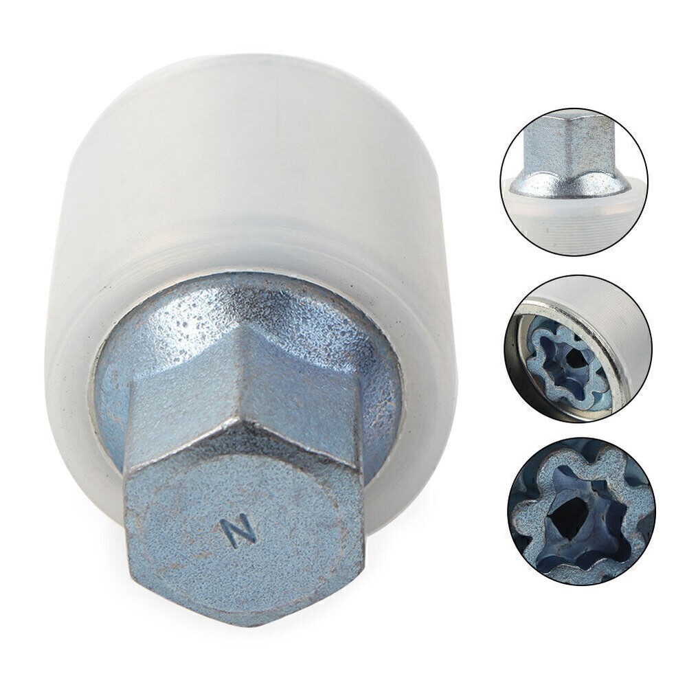1 Pcs Locking Wheel Nut Key Bolt Letter N For Audi Chrome-Molybdenum Steel US