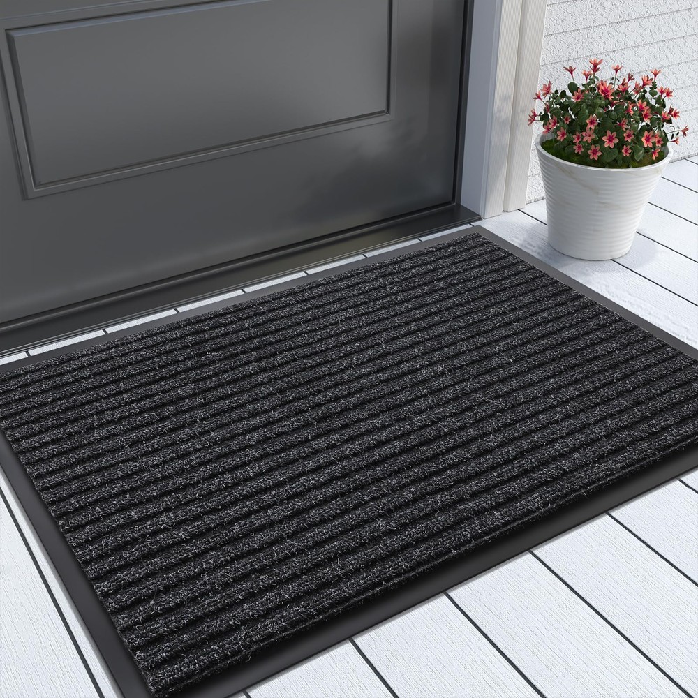 Front Door Mat Outdoor Indoor Entrance, 100% Waterproof All-Season All Weathe...