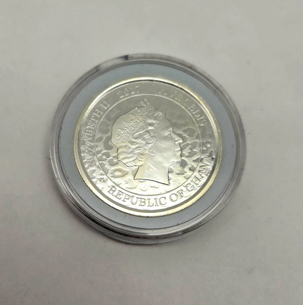 Ghana (2017) African Leopard 1oz Silver Coin (CFA 5000 FRANCS) 999 Fine Silver