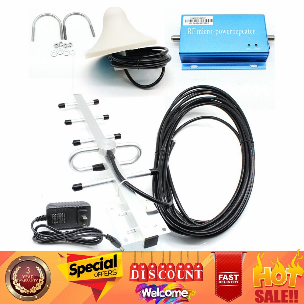 CDMA 850MHz Cell Phone Signal Booster Repeater Amplifier&Antennas Yagi Kit&Cable