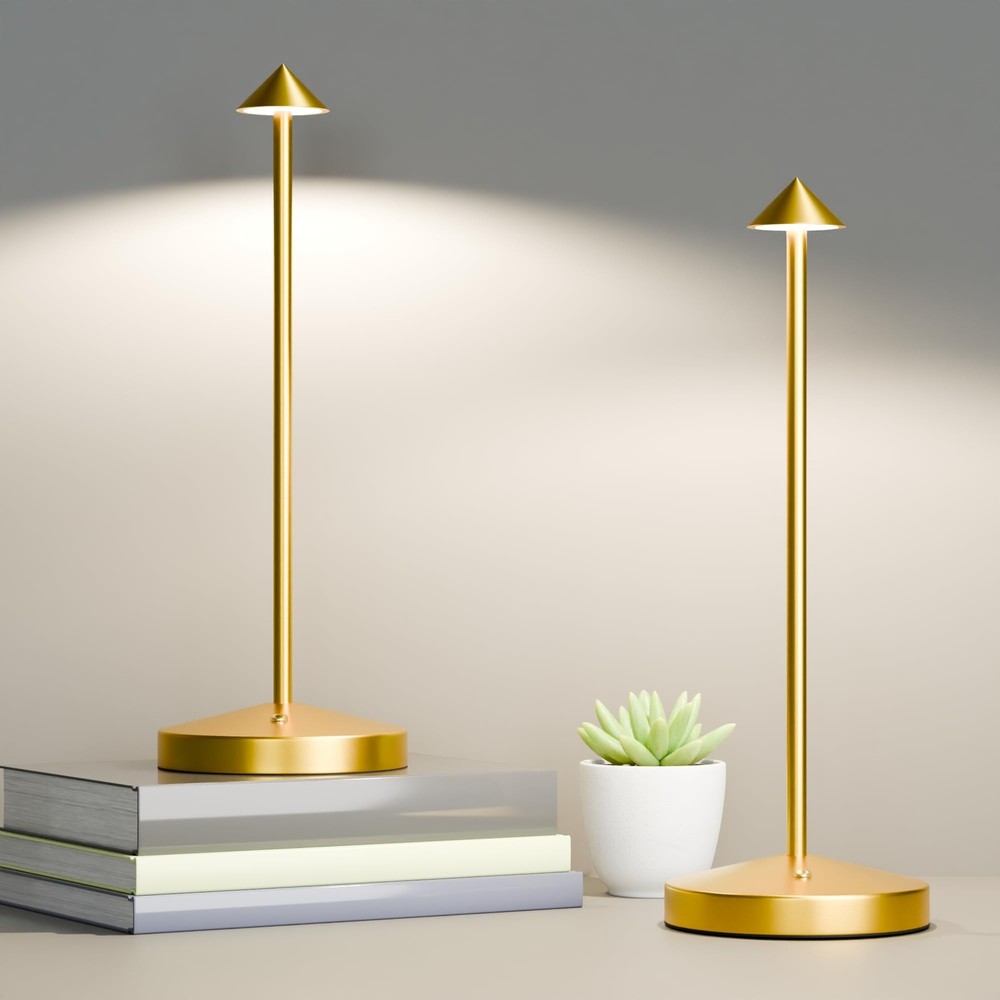 2Pack Cordless Rechargeable Table Lamp with 4000mAh Battery and 3 Light Modes