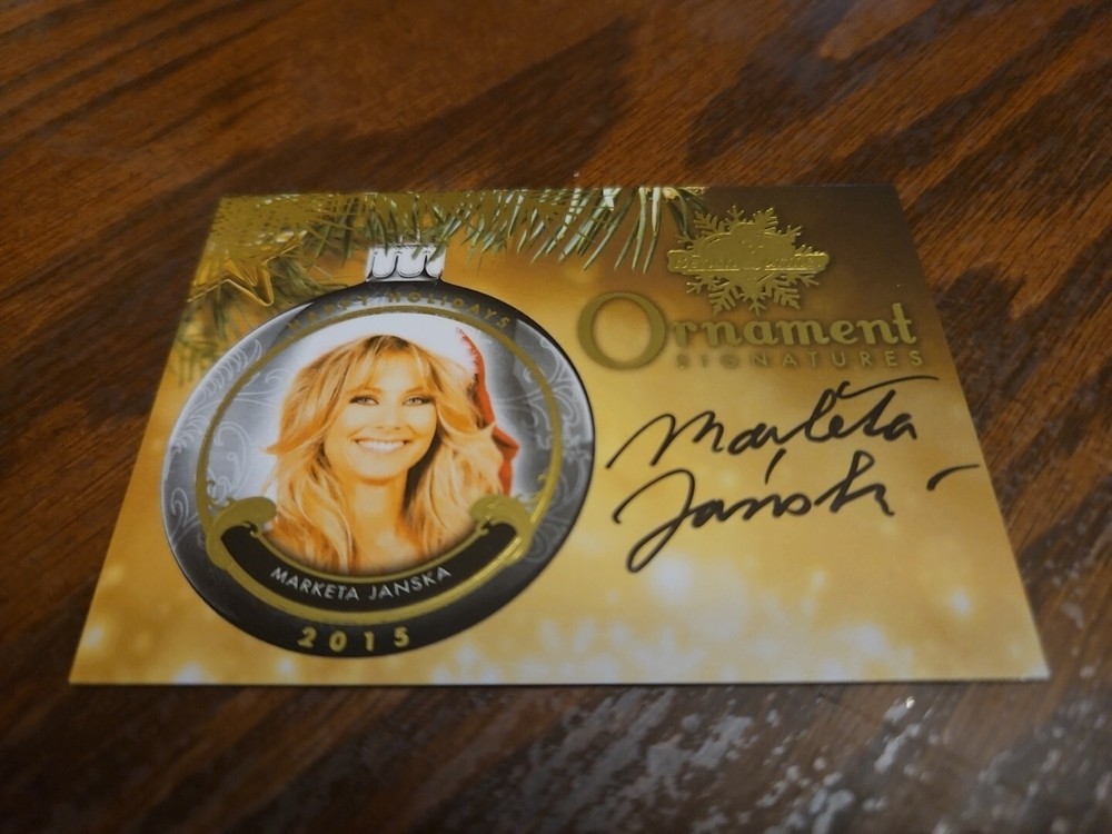 Benchwarmer 2015 Marketa Janska Happy Holidays Ornament Signatures Auto Playboy