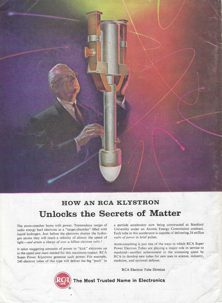 1963 RCA Print Ad ~ RCA Klystron ~ RCA Super Power Electron Tubes