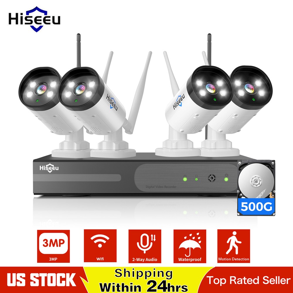 Hiseeu 16CH NVR 3MP WIFI CCTV Security Camera System Home Outdoor Monitoring Kit