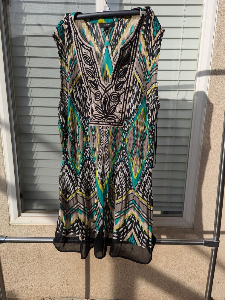 Womens alfani blue sleeveless dress sz 24w 100% polyester