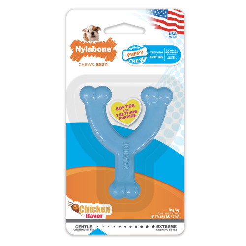 Nylabone Puppy Chew Toy Wishbone Puppy Blue Original; C