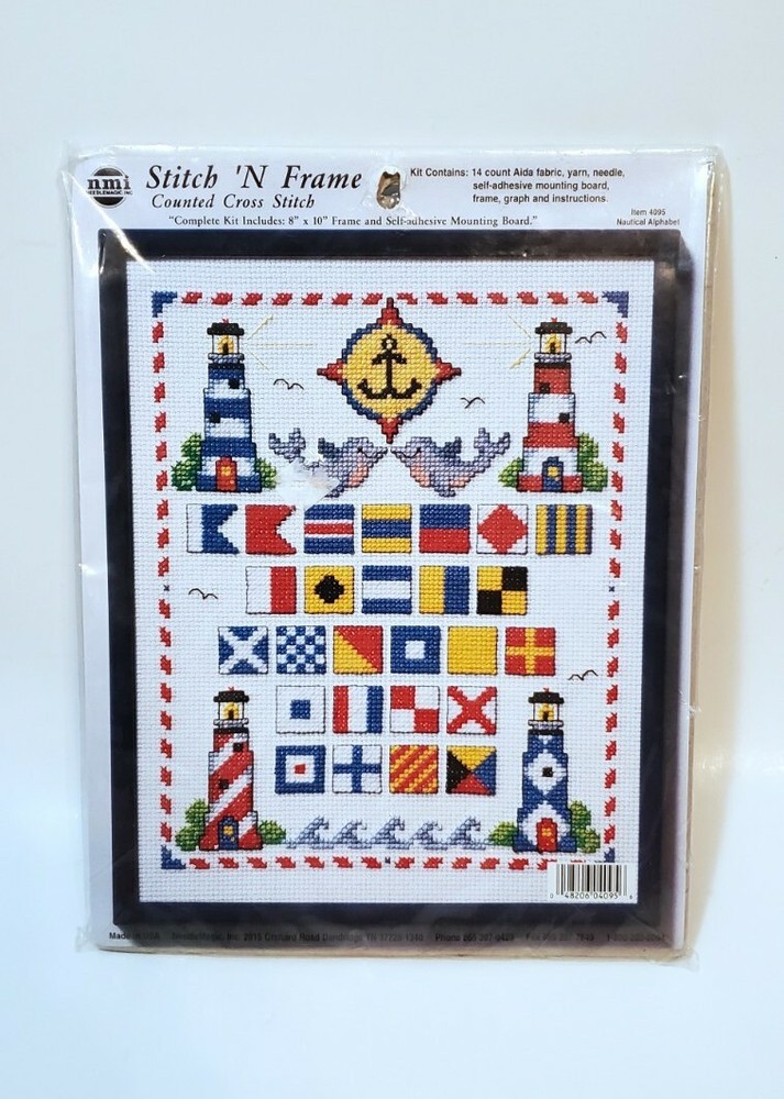 Counted Cross Stitch Kit Nautical Alphabet #4095 Needle Magic Stitch n Frame New