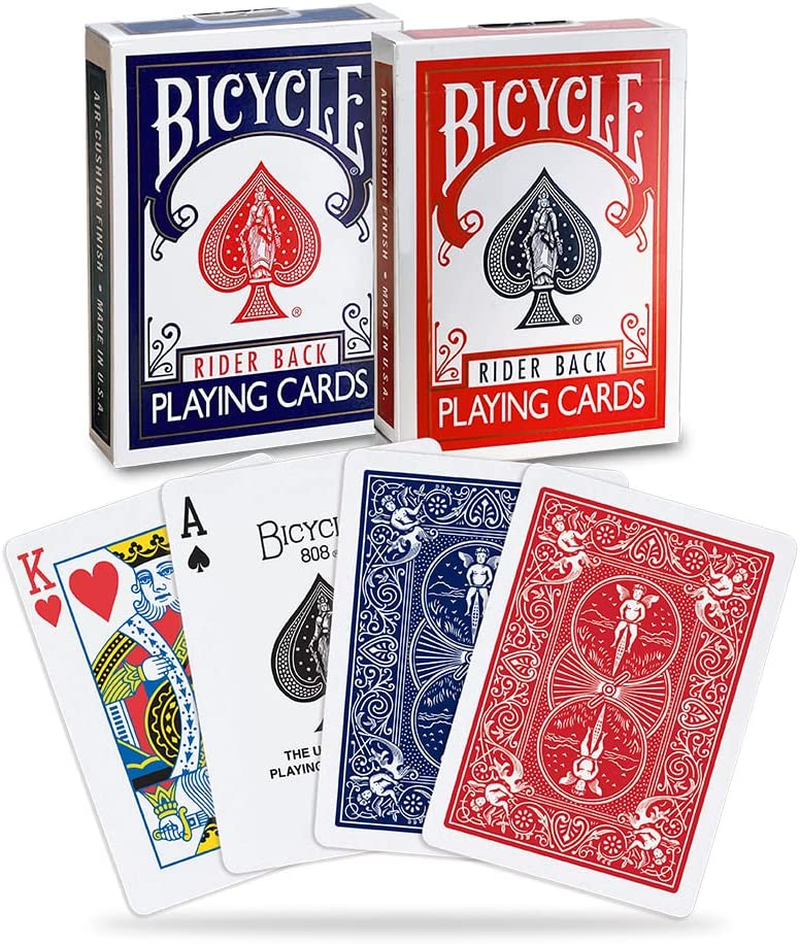 Rider Back Playing Cards: Standard Index, Premium Quality, Red & Blue, 2-Pack