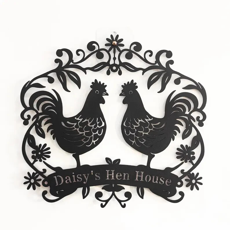 Custom Chicken Coop Metal Sign - Personalized Farmhouse Decor-image