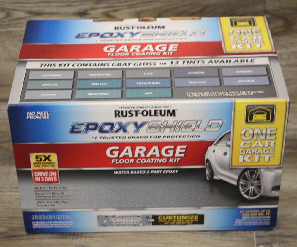 NEW Rust-Oleum 1-CAR 317236 Gray Indoor Epoxy Shield Garage Floor Coating Kit