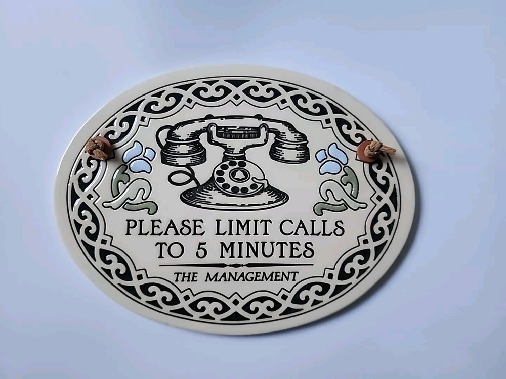 Vintage Trinity Pottery Wall Plaque USA Made Decor Limit Calls to 5 Minutes